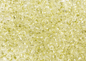 Бисер Чехия круглый 10/0 50 г 01252 прозрачный бледный желто-зеленый зольгель окрашенный