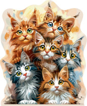 " ФРЕЯ" PZLF- 011 Пазл фигурный деревянный " Любознательные котята" 158 элемент. 